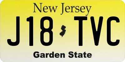 NJ license plate J18TVC