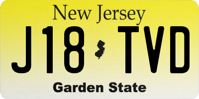 NJ license plate J18TVD