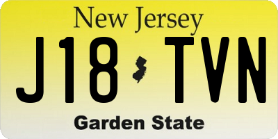NJ license plate J18TVN