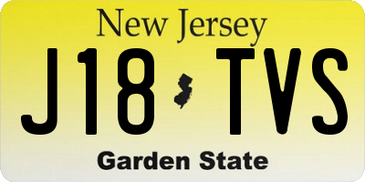 NJ license plate J18TVS