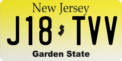 NJ license plate J18TVV