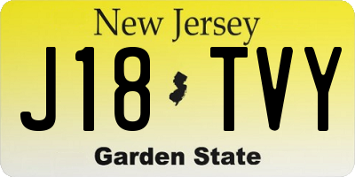 NJ license plate J18TVY