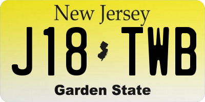 NJ license plate J18TWB