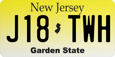 NJ license plate J18TWH