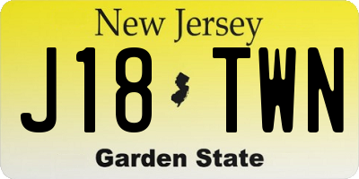 NJ license plate J18TWN