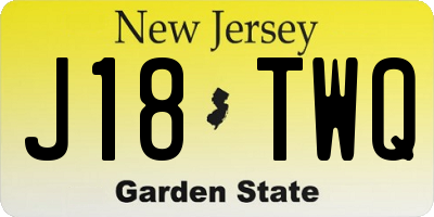 NJ license plate J18TWQ