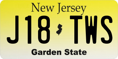 NJ license plate J18TWS