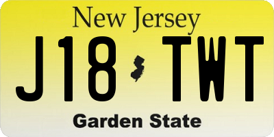 NJ license plate J18TWT