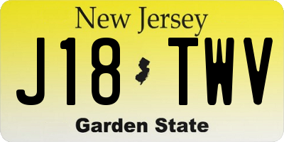 NJ license plate J18TWV