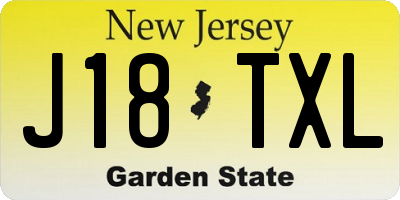 NJ license plate J18TXL