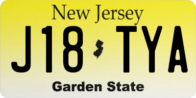 NJ license plate J18TYA