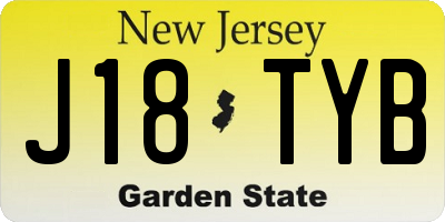 NJ license plate J18TYB