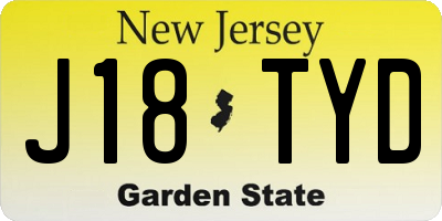 NJ license plate J18TYD