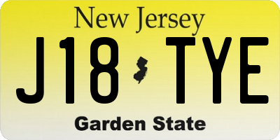 NJ license plate J18TYE