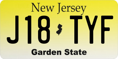 NJ license plate J18TYF