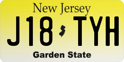NJ license plate J18TYH