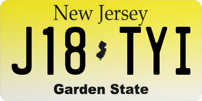 NJ license plate J18TYI