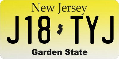 NJ license plate J18TYJ