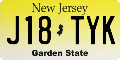 NJ license plate J18TYK