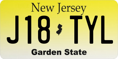 NJ license plate J18TYL