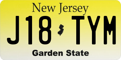 NJ license plate J18TYM