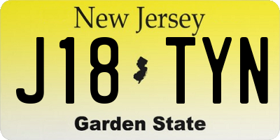 NJ license plate J18TYN