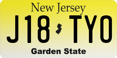 NJ license plate J18TYO
