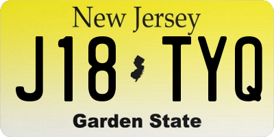 NJ license plate J18TYQ