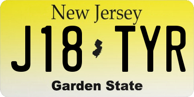 NJ license plate J18TYR