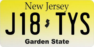 NJ license plate J18TYS