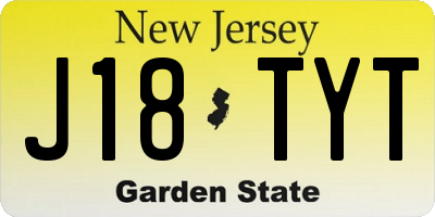 NJ license plate J18TYT