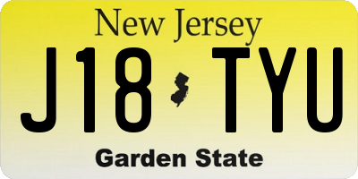 NJ license plate J18TYU