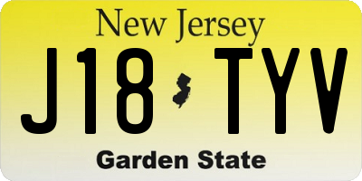 NJ license plate J18TYV