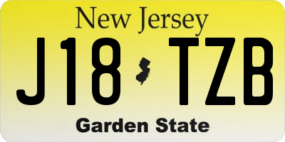 NJ license plate J18TZB