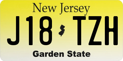 NJ license plate J18TZH