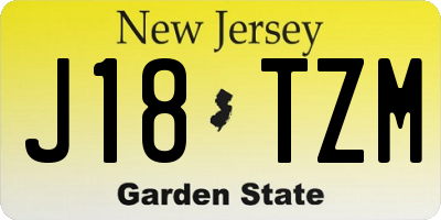 NJ license plate J18TZM