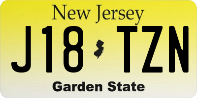 NJ license plate J18TZN