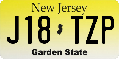 NJ license plate J18TZP