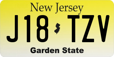 NJ license plate J18TZV