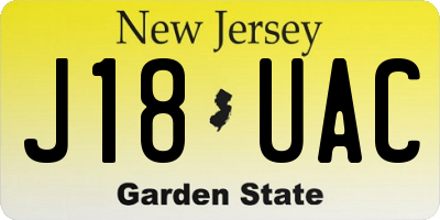 NJ license plate J18UAC