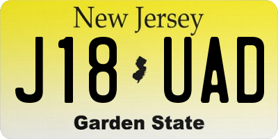 NJ license plate J18UAD