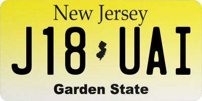 NJ license plate J18UAI