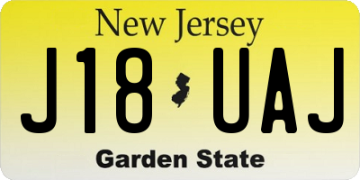 NJ license plate J18UAJ