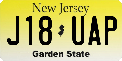 NJ license plate J18UAP