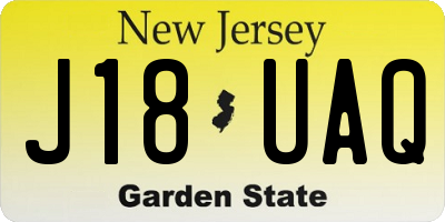 NJ license plate J18UAQ