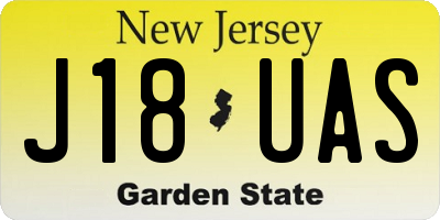 NJ license plate J18UAS