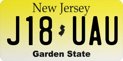 NJ license plate J18UAU