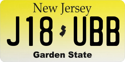 NJ license plate J18UBB