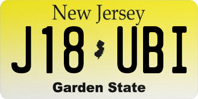 NJ license plate J18UBI