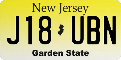 NJ license plate J18UBN